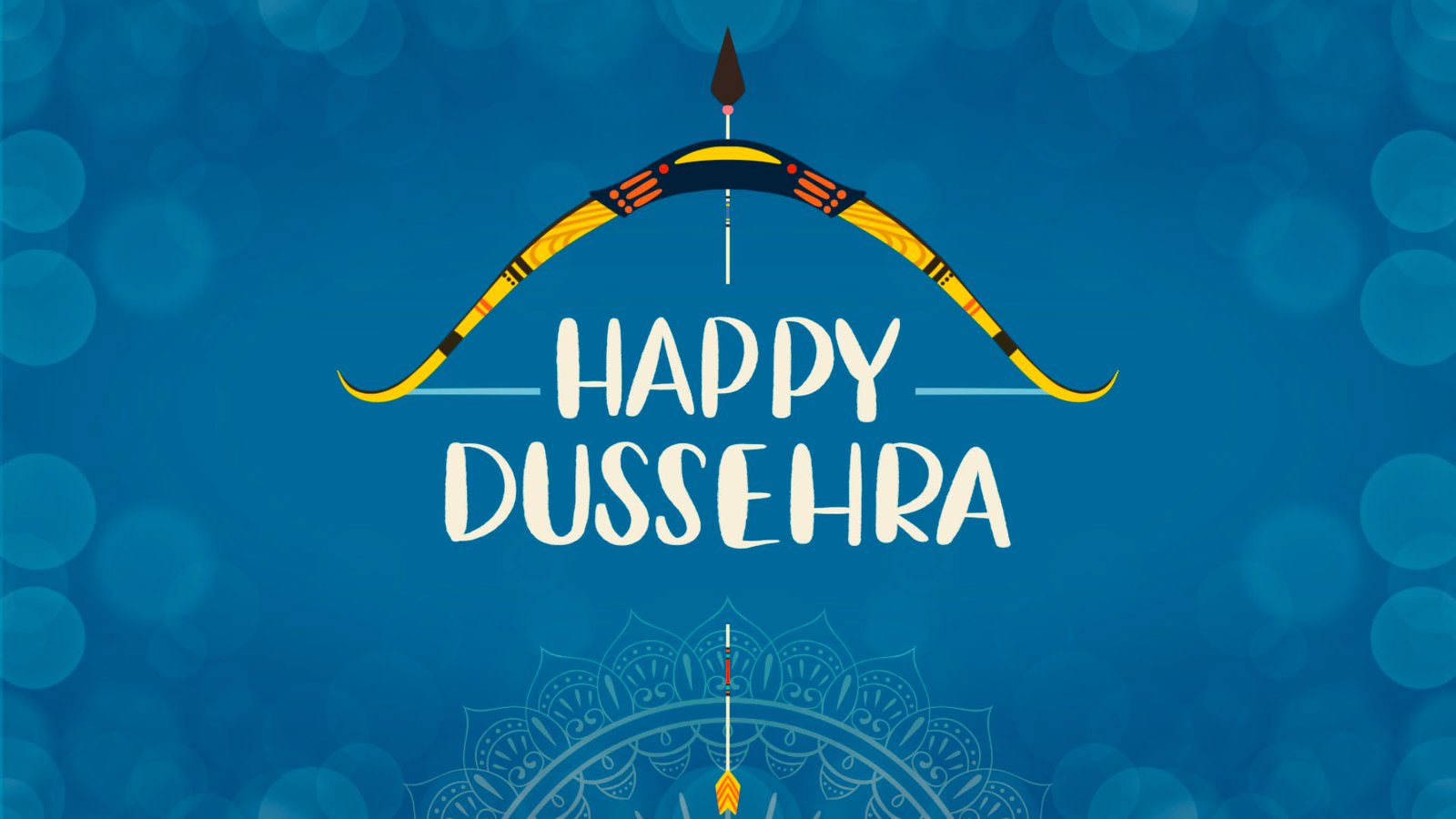 happy-dussehra-bow-arrow-blue-background-psd-template